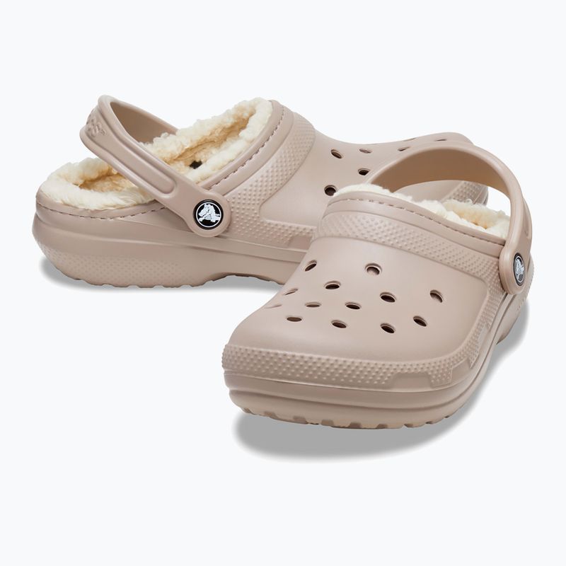 Crocs Classic Lined Clog mushroom/bone slides 14