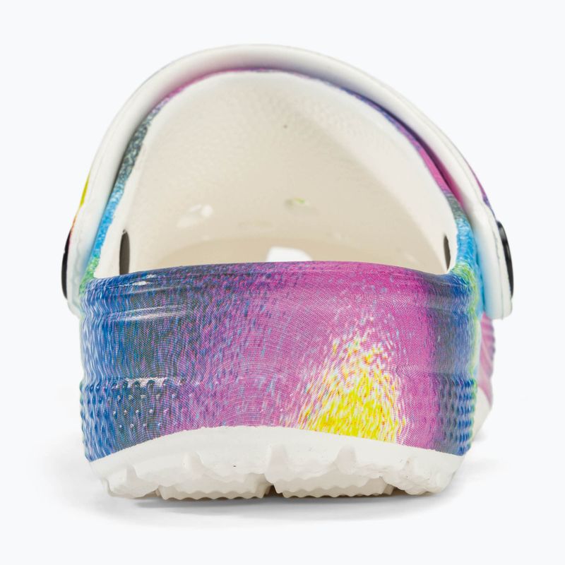 Crocs Classic Spray Dye white/multi children's slides 7