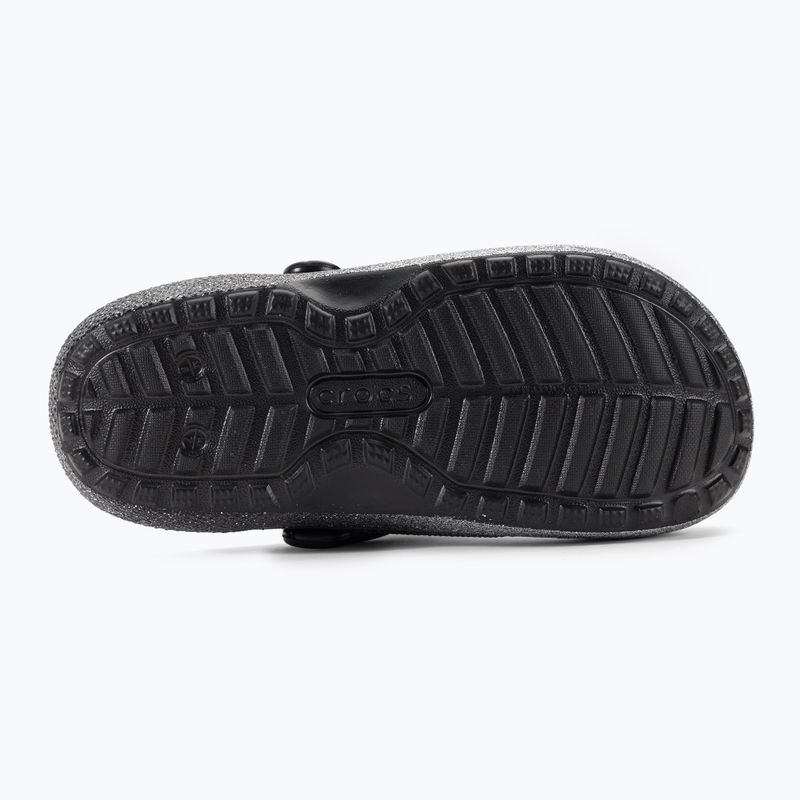 Crocs Classic Glitter Lined Clog black/silver flip-flops 6
