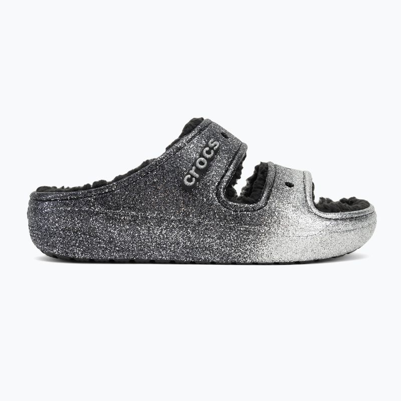 Crocs Classic Cozzzy Glitter Sandal black/silver flip-flops 2