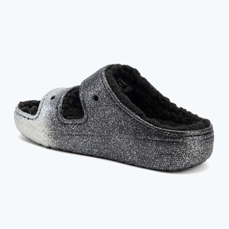 Crocs Classic Cozzzy Glitter Sandal black/silver flip-flops 3
