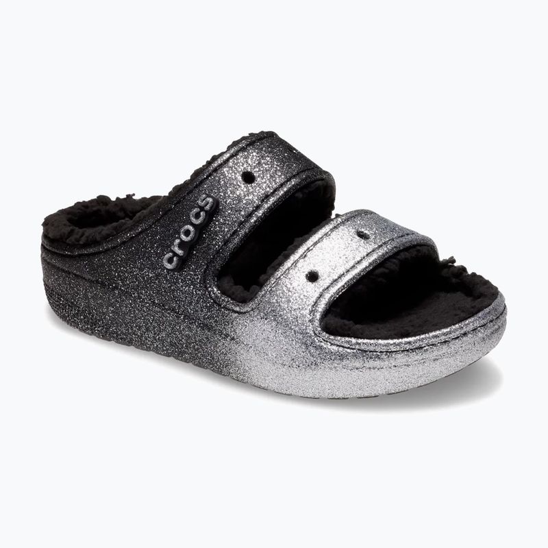 Crocs Classic Cozzzy Glitter Sandal black/silver flip-flops