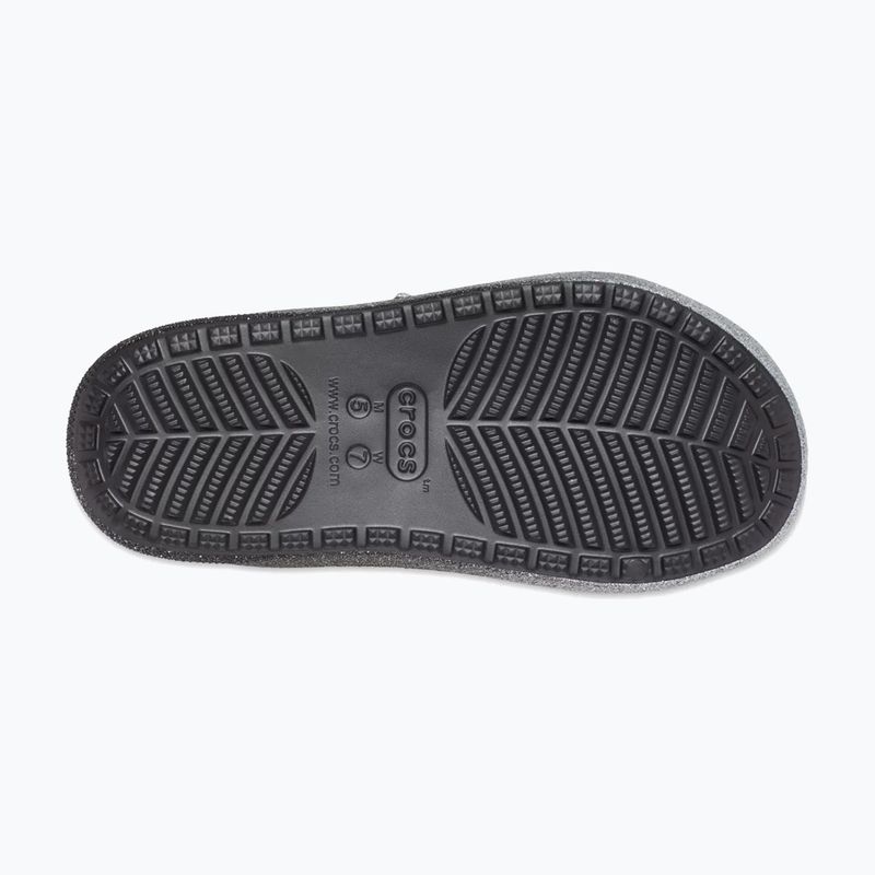 Crocs Classic Cozzzy Glitter Sandal black/silver flip-flops 6