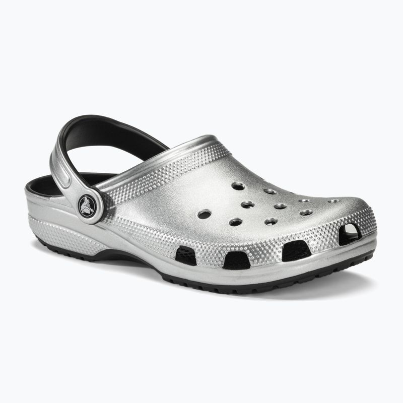 Crocs Classic silver/metallic slides 2