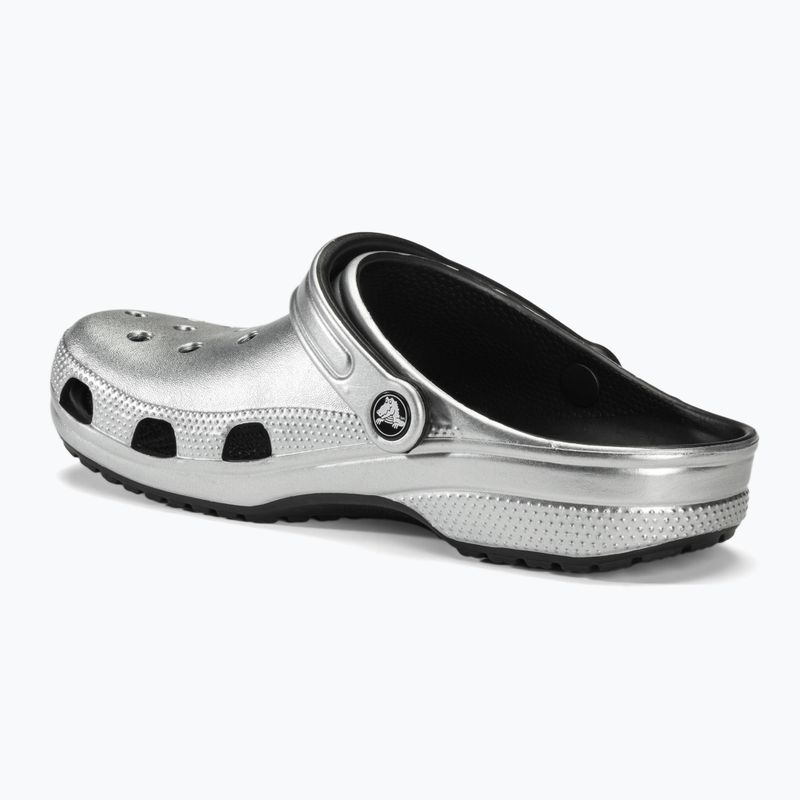 Crocs Classic silver/metallic slides 4