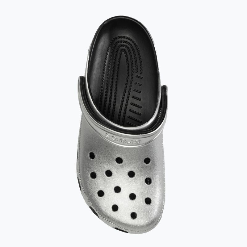 Crocs Classic silver/metallic slides 6