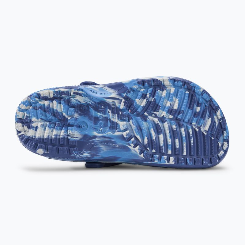 Crocs Classic Marbled Clog blue bolt/multi slides 5