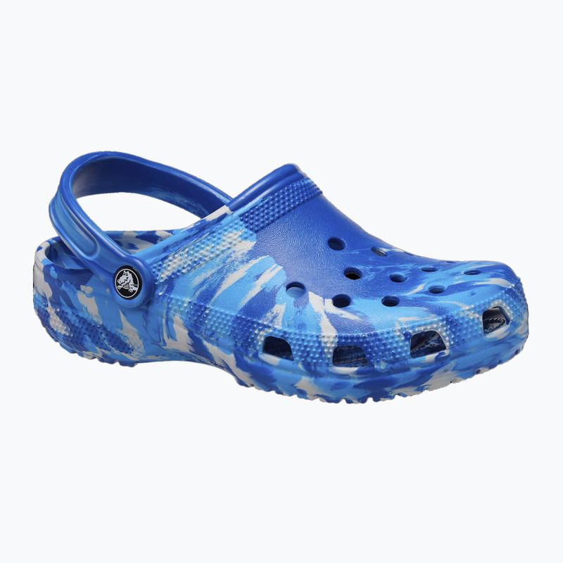 Crocs Classic Marbled Clog blue bolt/multi slides 9