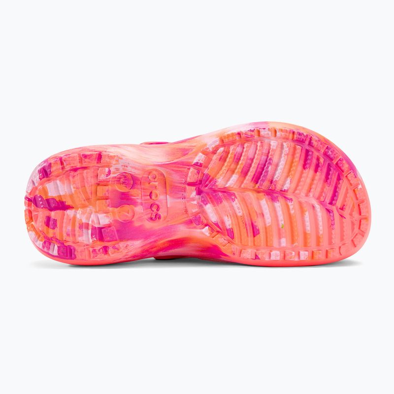 Women's Crocs Classic Platform Marbled guava/multi slides 5