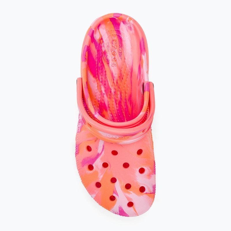 Women's Crocs Classic Platform Marbled guava/multi slides 6