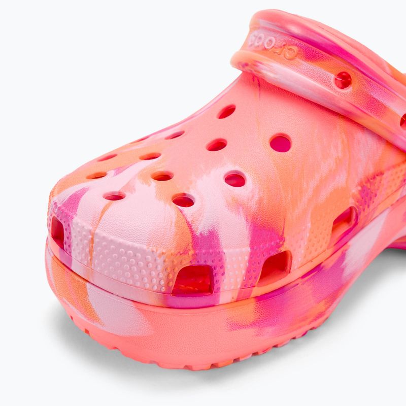 Women's Crocs Classic Platform Marbled guava/multi slides 8