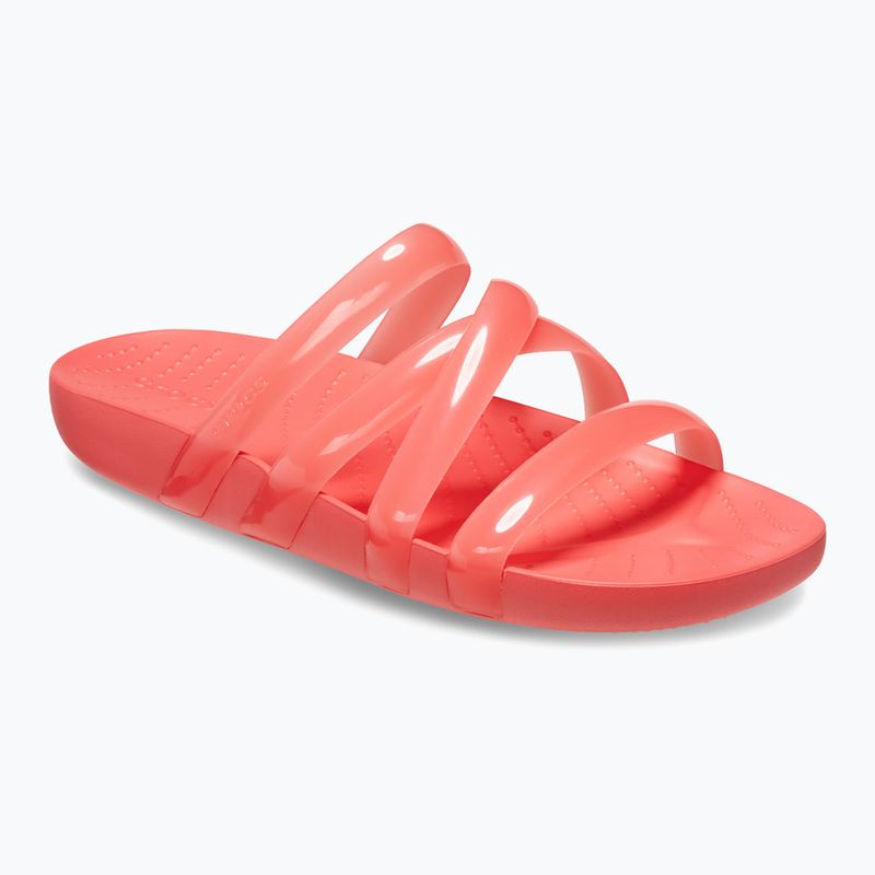 Women's Crocs Splash Glossy Strappy slides neon watermelon 8