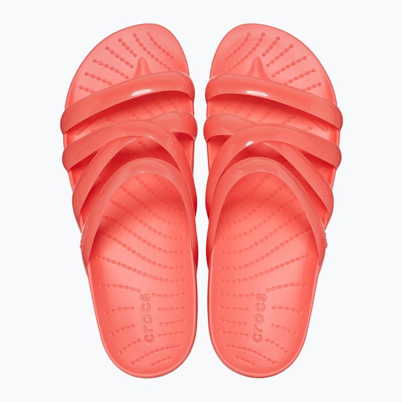 Women's Crocs Splash Glossy Strappy slides neon watermelon 12