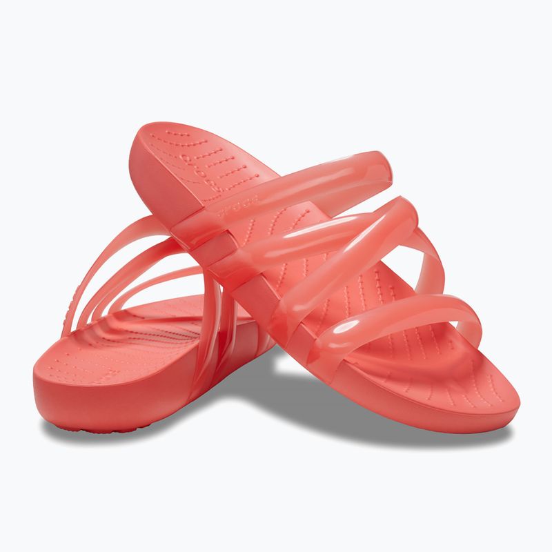 Women's Crocs Splash Glossy Strappy slides neon watermelon 13