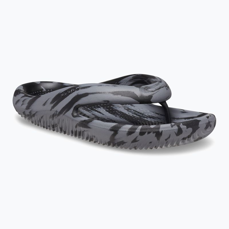 Crocs Mellow Marbled Recovery black/charcoal flip flops 8