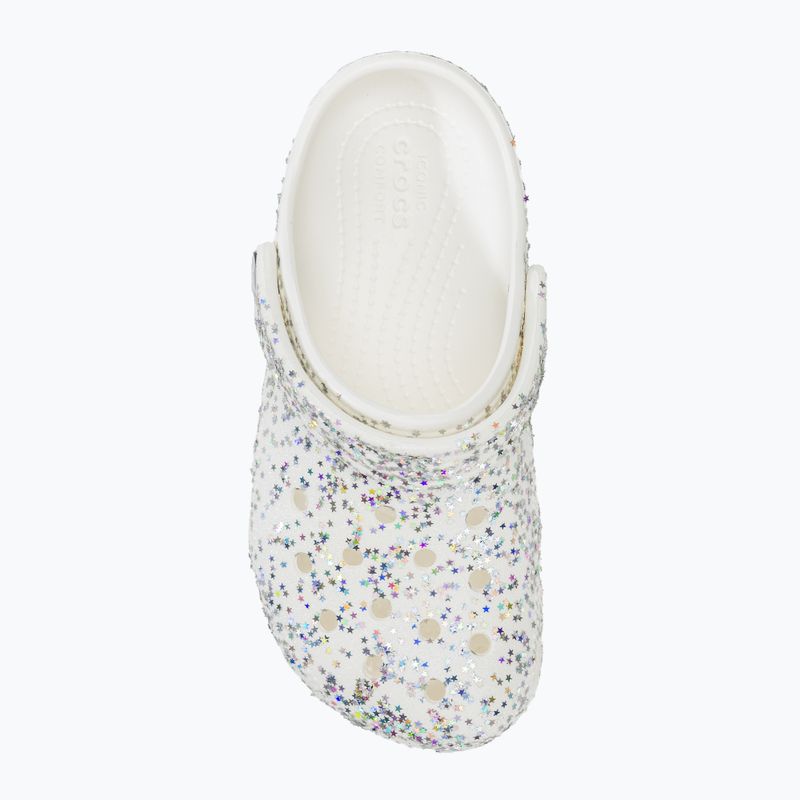 Crocs Classic Starry Glitter white children's slides 6