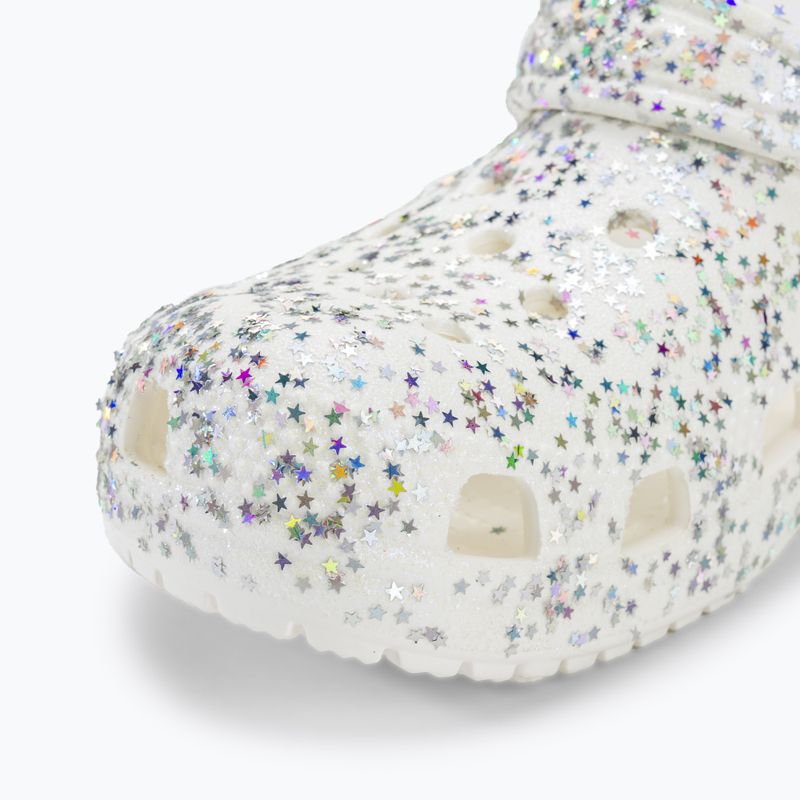 Crocs Classic Starry Glitter white children's slides 8