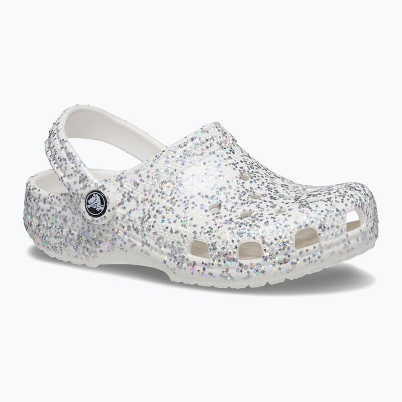 Crocs Classic Starry Glitter white children's slides 9