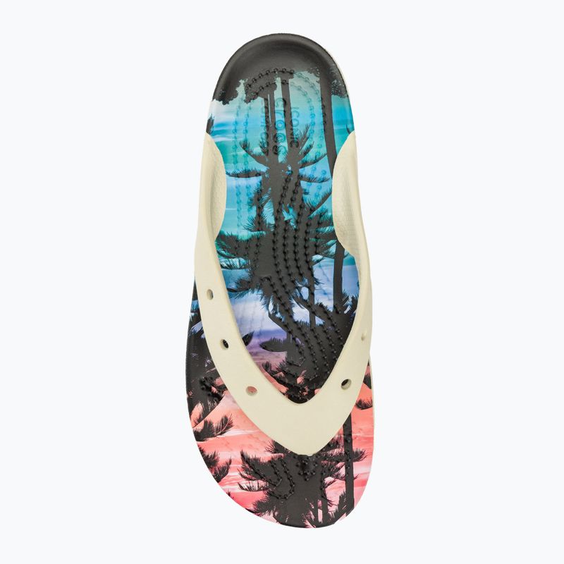 Women's Crocs Classic Platform Retro Resort bone/multi flip flops 5