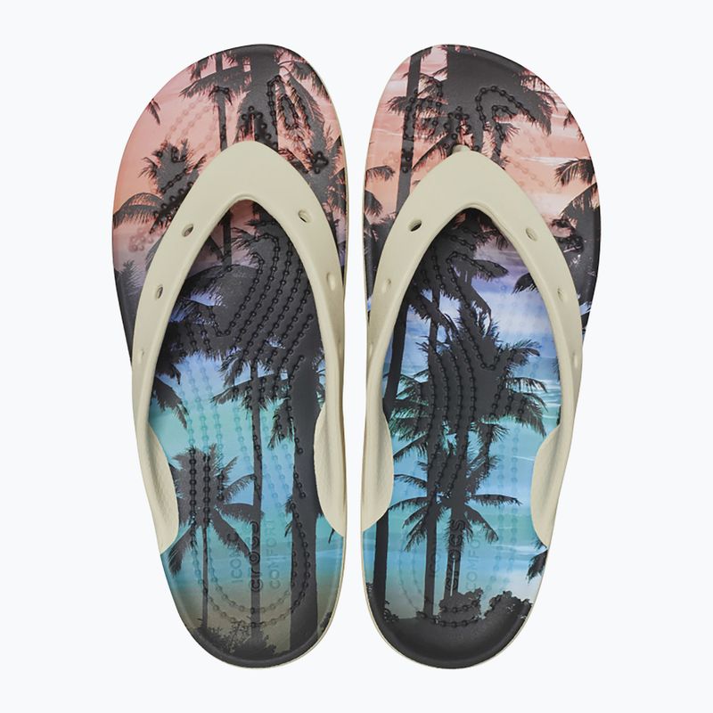 Women's Crocs Classic Platform Retro Resort bone/multi flip flops 11