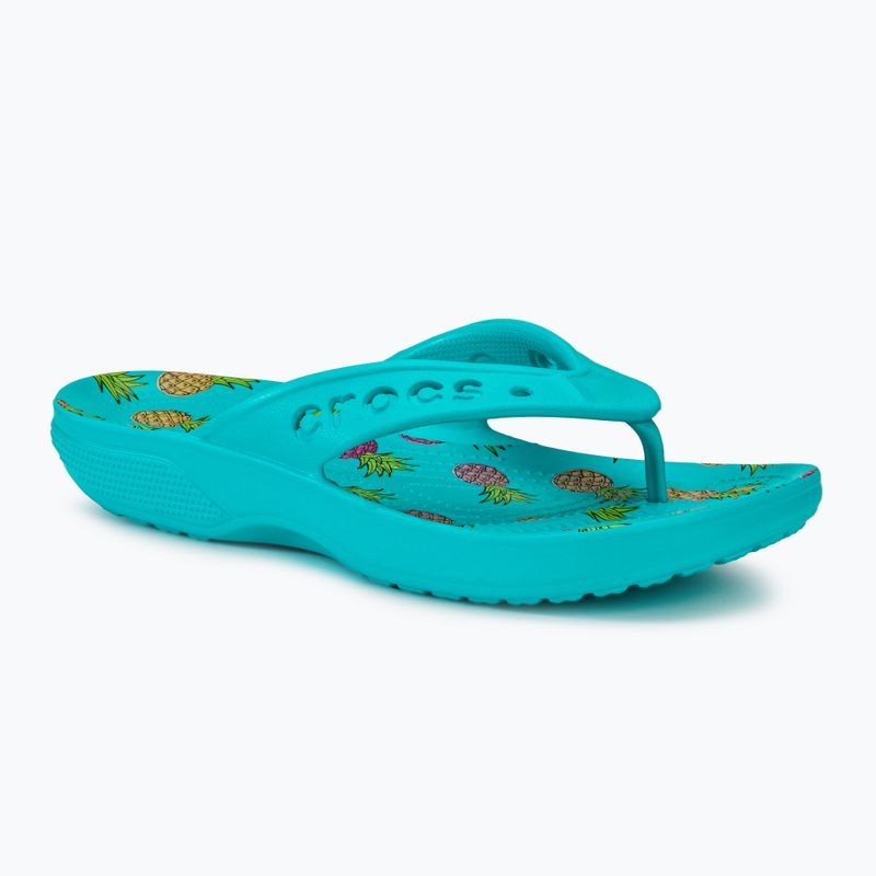 Women's Crocs Baya II Graphic Flip digital aqua/multi flip flops