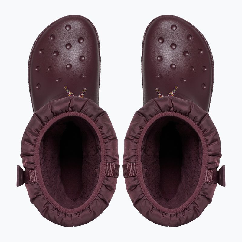Women's Crocs Classic Neo Puff Luxe dark cherry snow boots 11