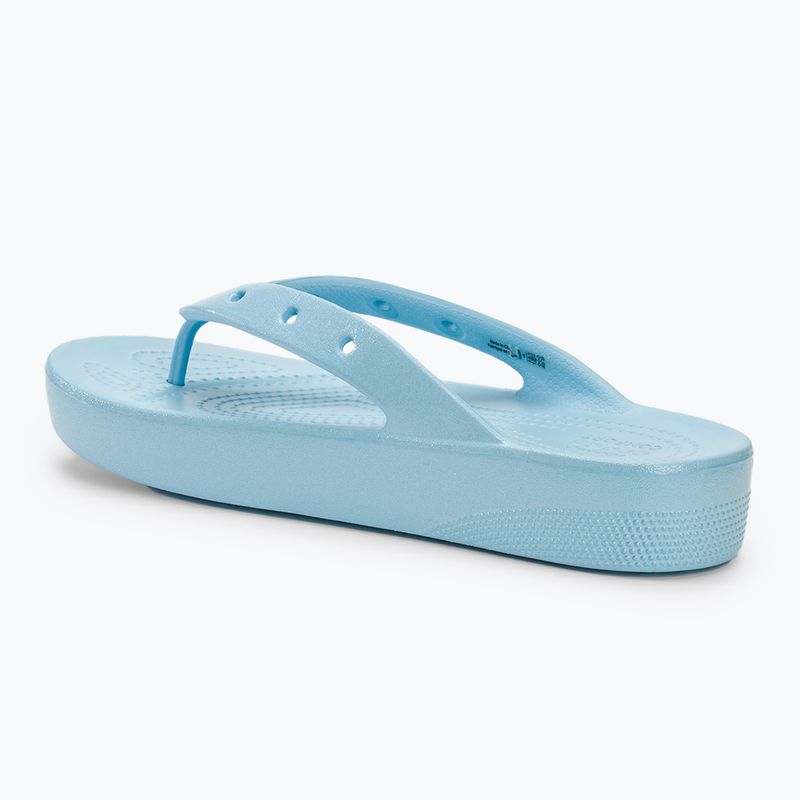 Women's Crocs Classic Platform Meta Pearl blue calcite flip flops 3