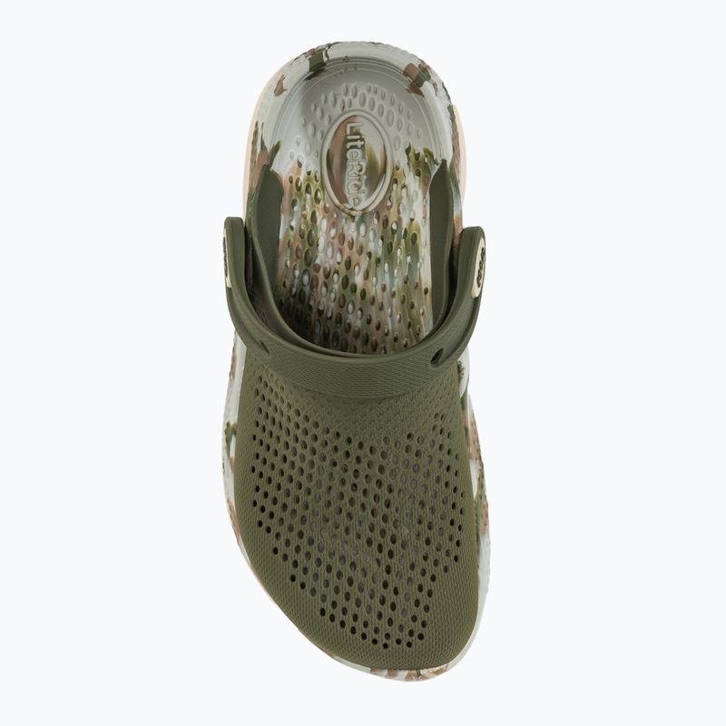 Crocs LiteRide 360 Marbled Clog army green/multi slides 6