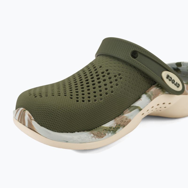 Crocs LiteRide 360 Marbled Clog army green/multi slides 8