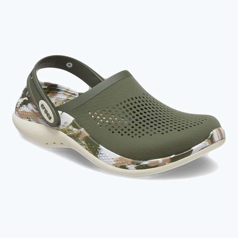 Crocs LiteRide 360 Marbled Clog army green/multi slides 9