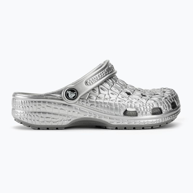Crocs Classic Metallic Crocskin slides silver 3