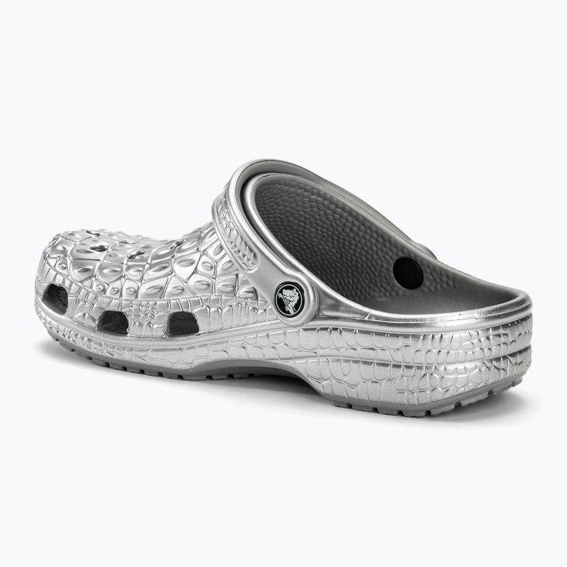Crocs Classic Metallic Crocskin slides silver 4