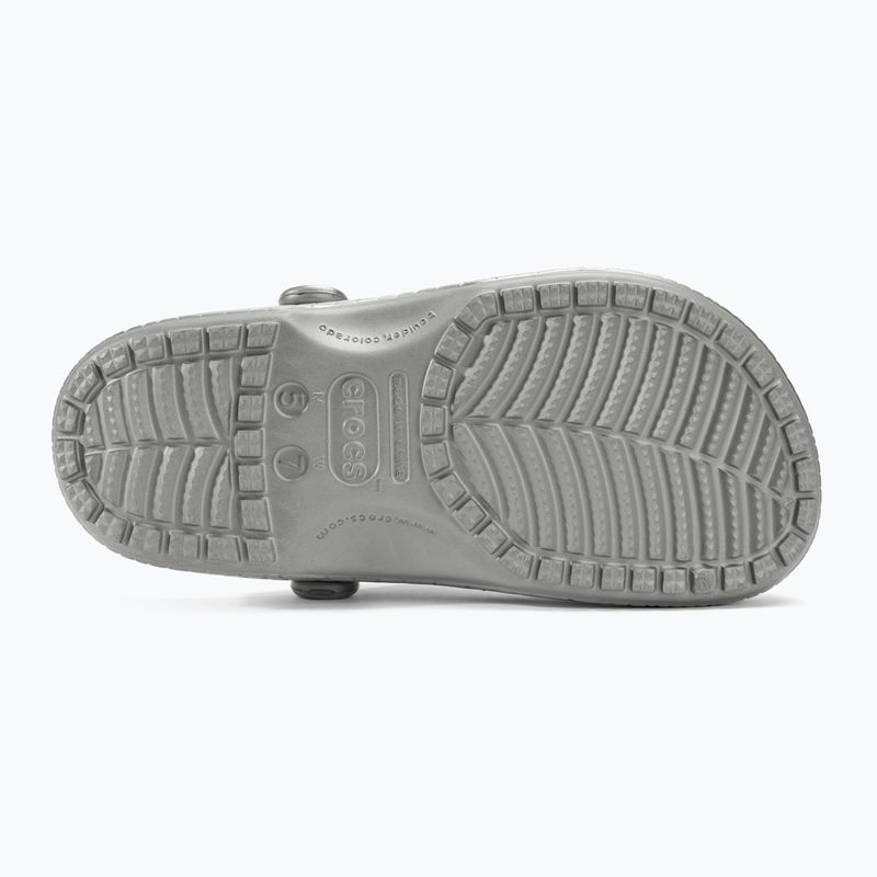 Crocs Classic Metallic Crocskin slides silver 5