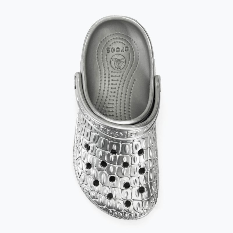 Crocs Classic Metallic Crocskin slides silver 6