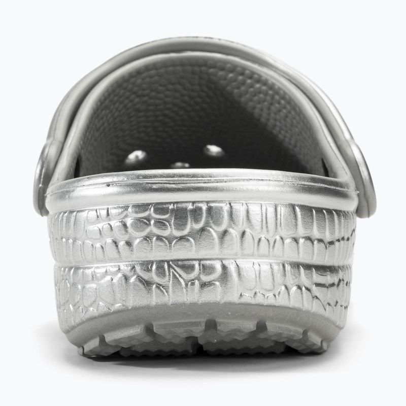 Crocs Classic Metallic Crocskin slides silver 7