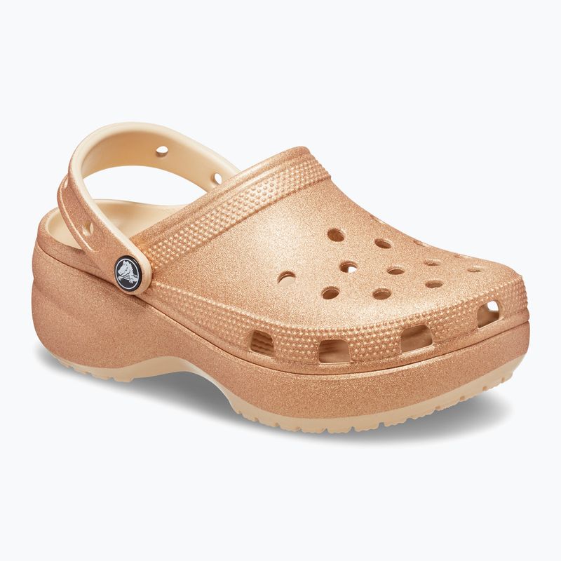Crocs Classic Platform Glitter shitake women's slides 9