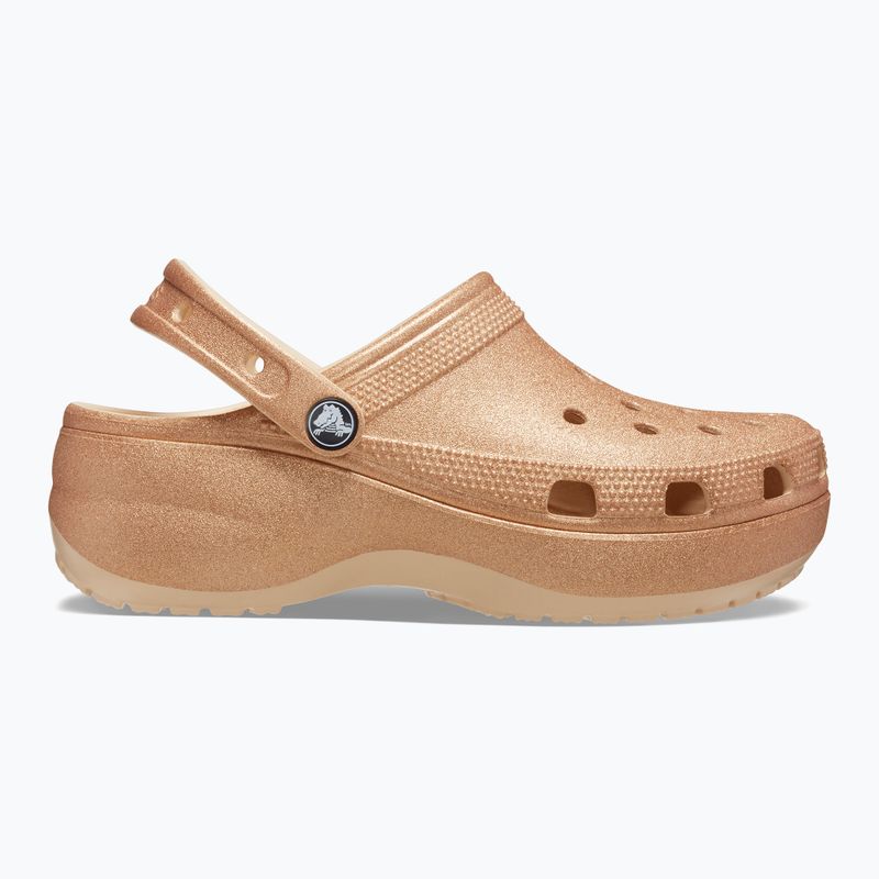 Crocs Classic Platform Glitter shitake women's slides 10