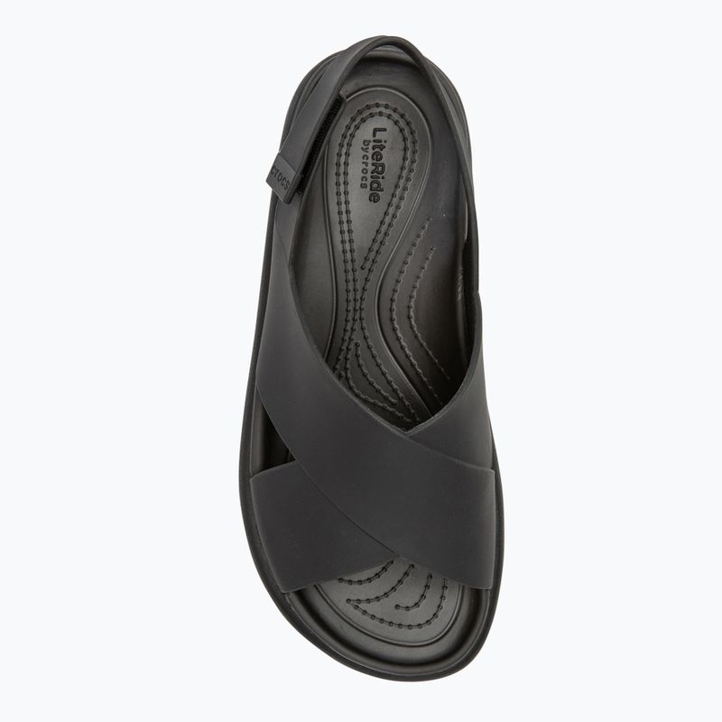 Women's Crocs Brooklyn Luxe Cross Strap sandals black 5