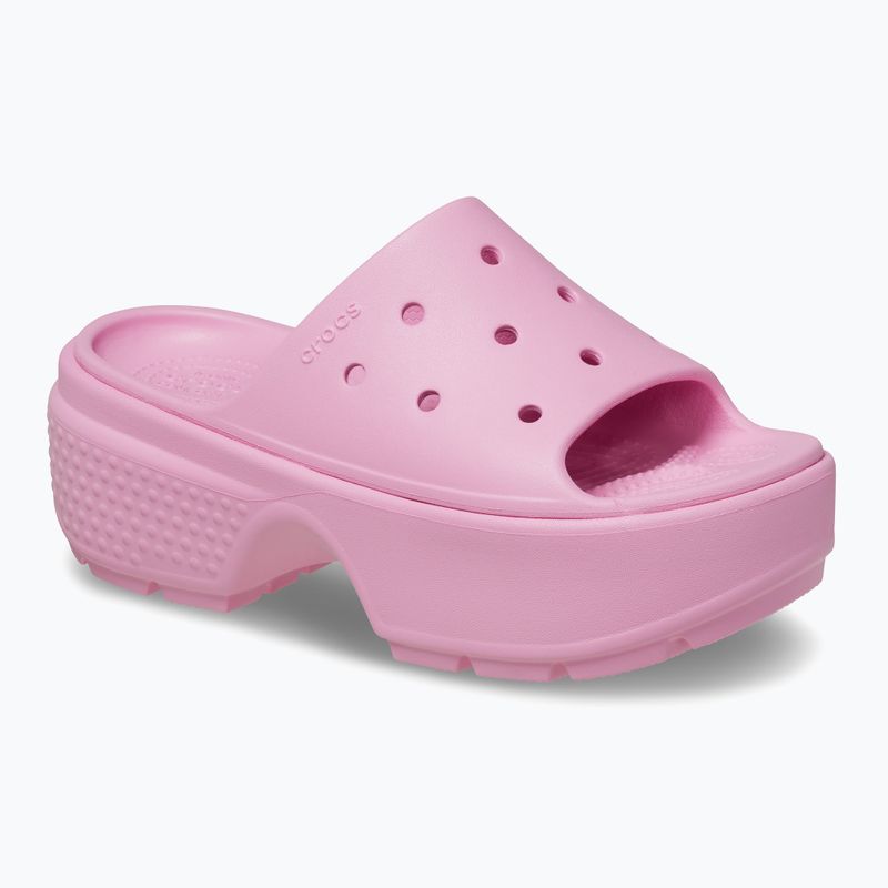 Women's Crocs Stomp Slide pink tweed slides 8