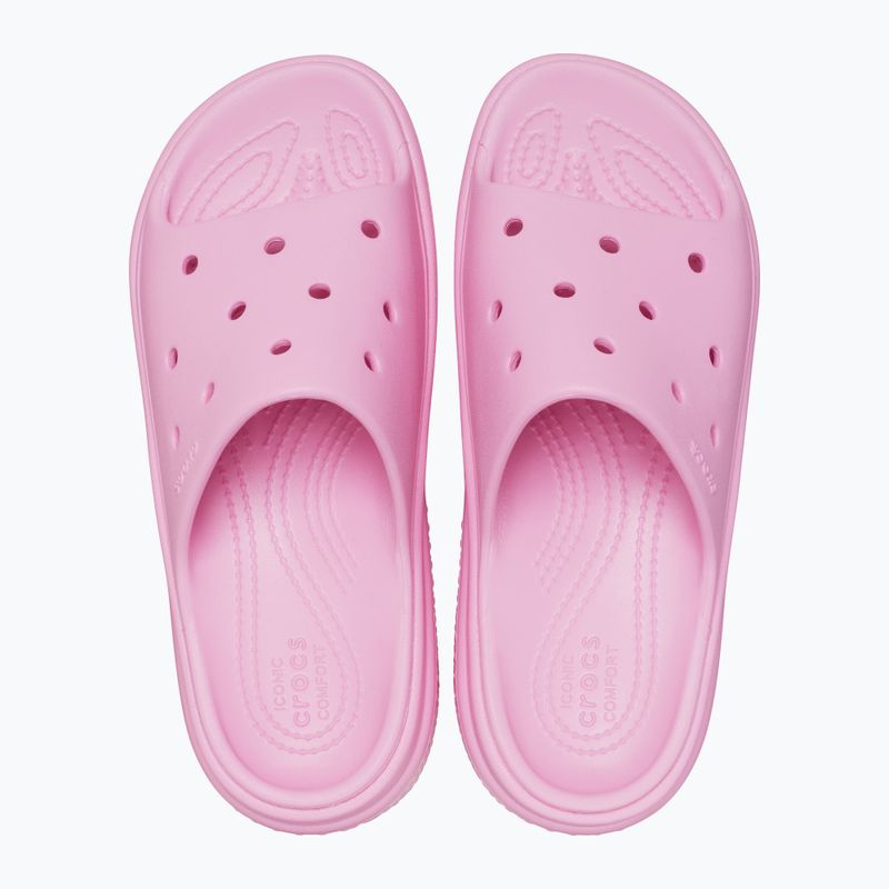 Women's Crocs Stomp Slide pink tweed slides 12