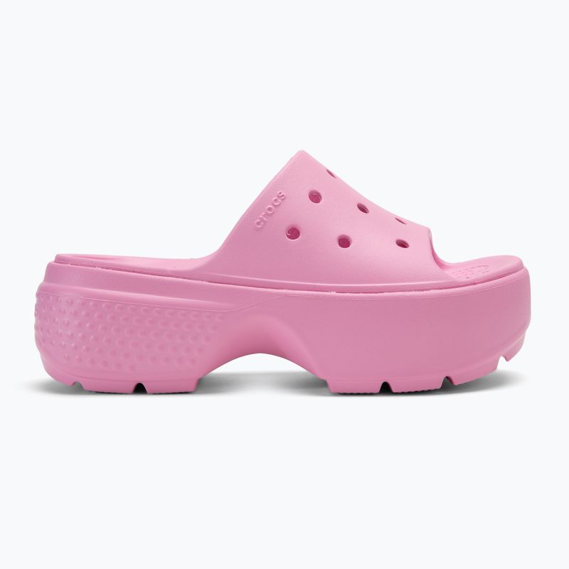 Women's Crocs Stomp Slide pink tweed slides 2