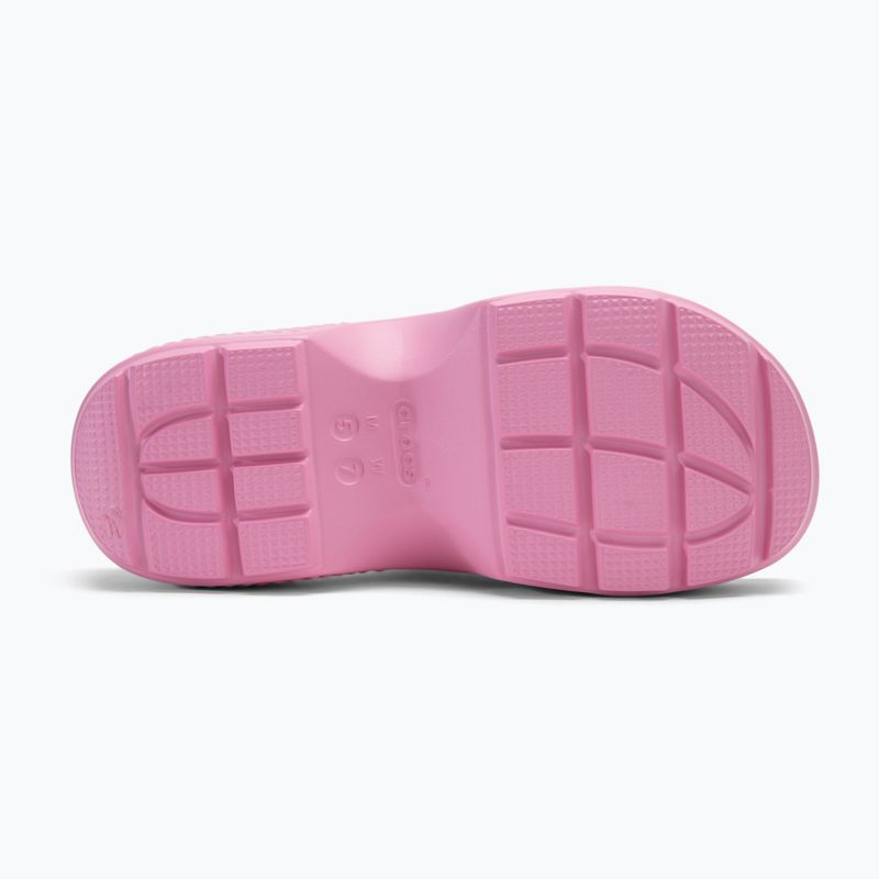 Women's Crocs Stomp Slide pink tweed slides 4