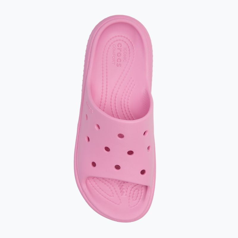 Women's Crocs Stomp Slide pink tweed slides 5