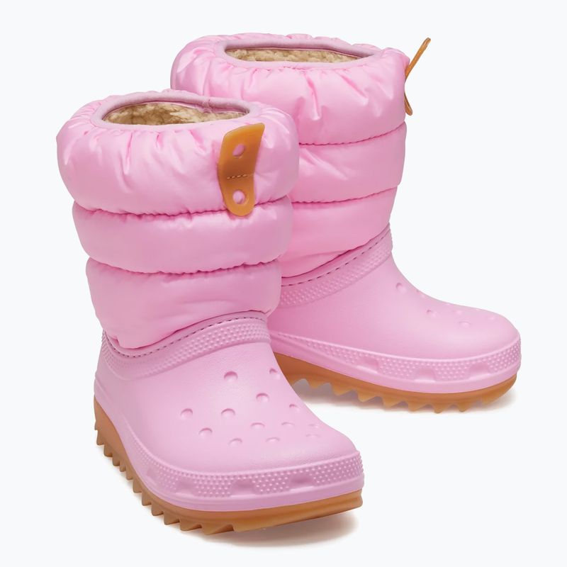 Junior's snow boots Crocs Classic Neo Puff pink tweed/gum 10