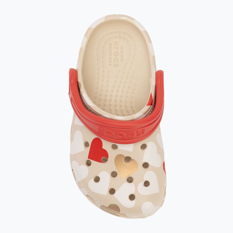 Crocs Classic Heart Print Clog sandstone children's flip-flops 6