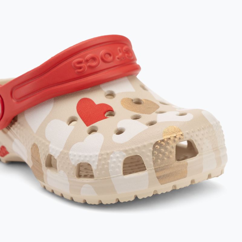 Crocs Classic Heart Print Clog sandstone children's flip-flops 8