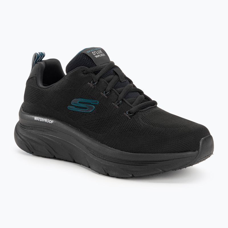 SKECHERS men's D'Lux Walker Get Oasis black/teal shoes