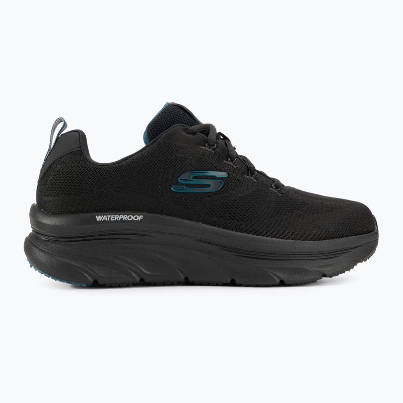 SKECHERS men's D'Lux Walker Get Oasis black/teal shoes 2