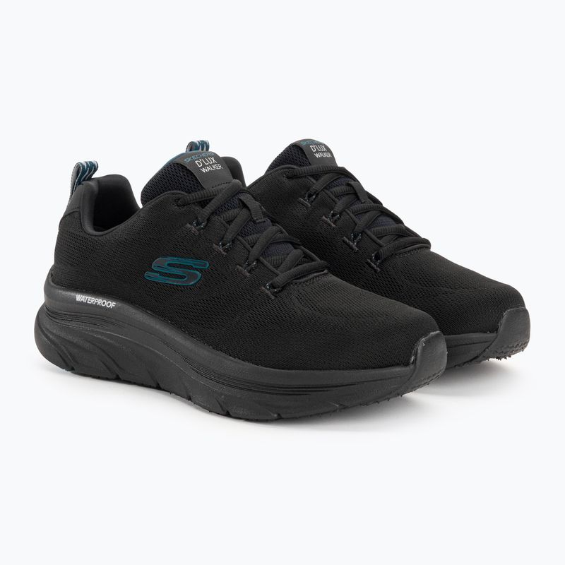 SKECHERS men's D'Lux Walker Get Oasis black/teal shoes 4