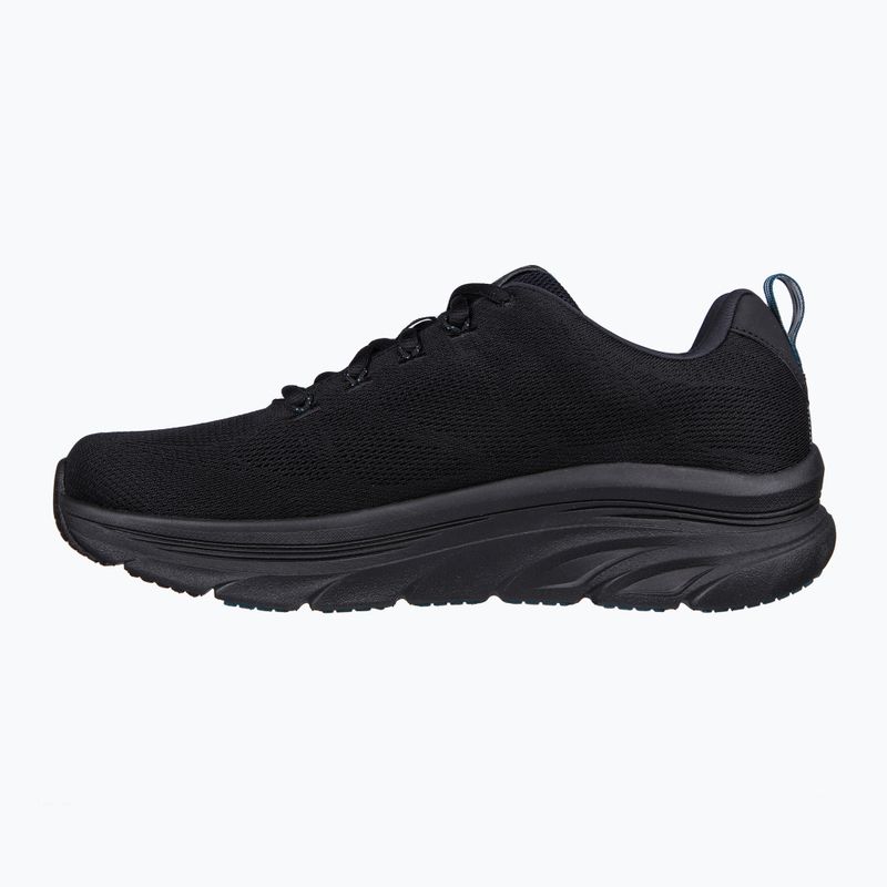 SKECHERS men's D'Lux Walker Get Oasis black/teal shoes 8